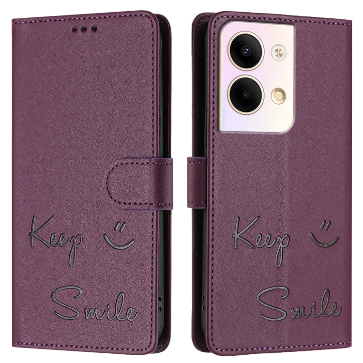 For OPPO Reno9 5G / Reno9 Pro 5G Smile Embossing RFID Leather Phone Case