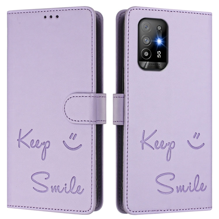 For OPPO A94 5G Global / Reno5 Z Smile Embossing RFID Leather Phone Case