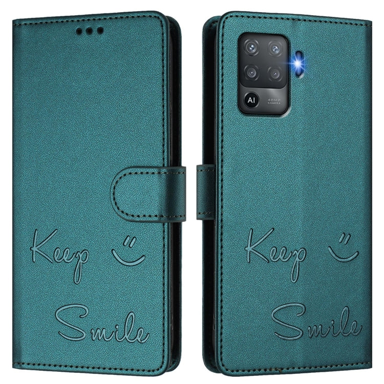 For OPPO F19 Pro / Reno5 F Smile Embossing RFID Leather Phone Case