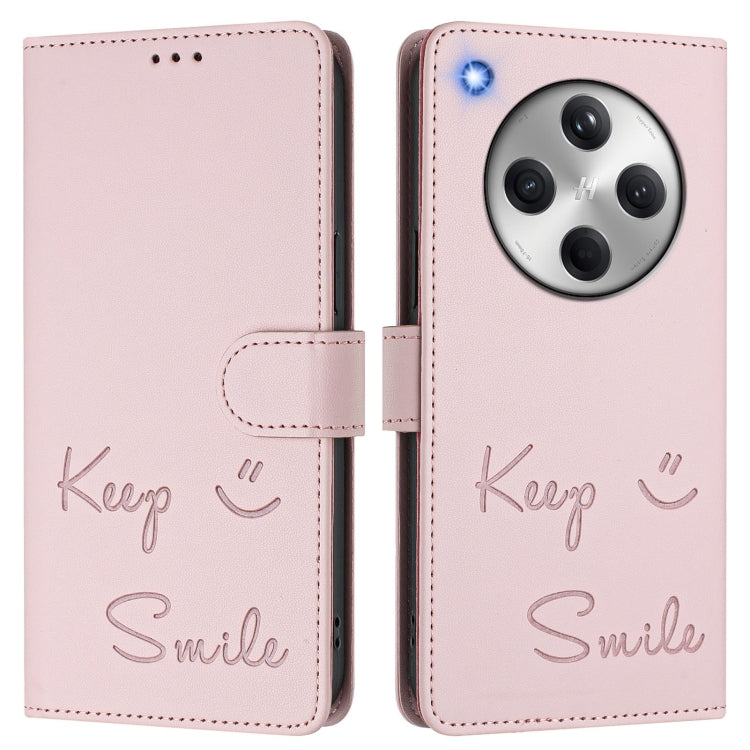 For OPPO Find X8 Smile Embossing RFID Leather Phone Case