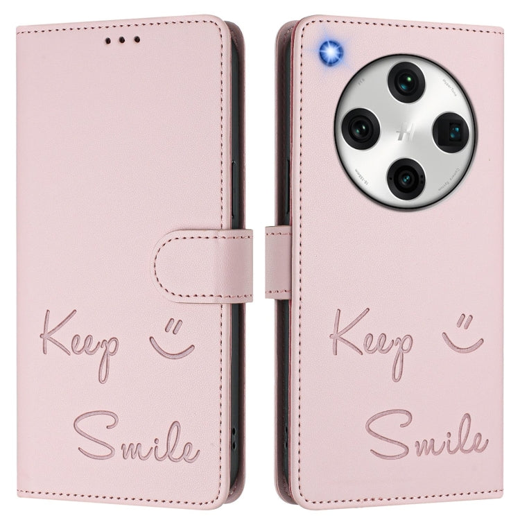 For OPPO Find X8 Pro Smile Embossing RFID Leather Phone Case