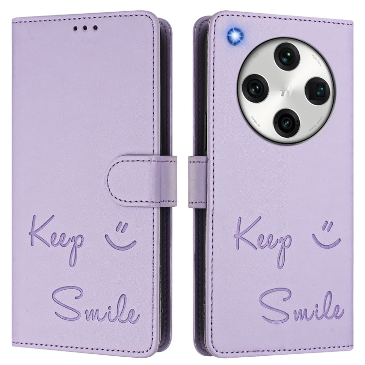 For OPPO Find X8 Pro Smile Embossing RFID Leather Phone Case