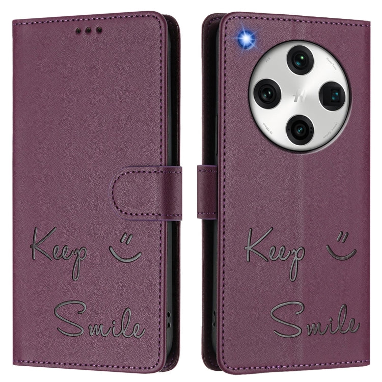 For OPPO Find X8 Pro Smile Embossing RFID Leather Phone Case