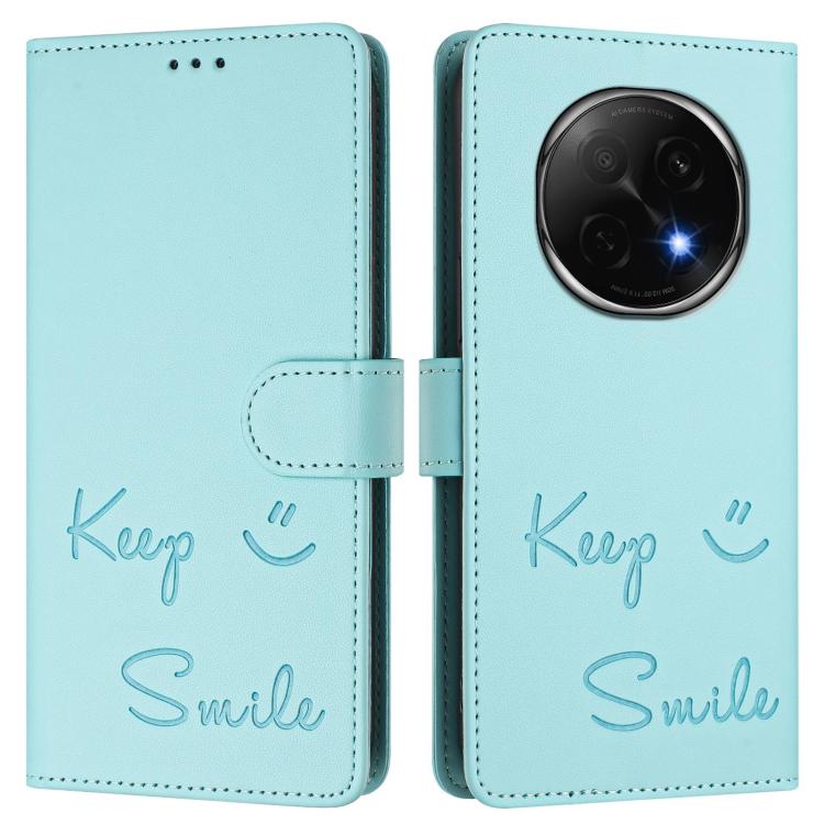For OPPO A5 Pro China Smile Embossing RFID Leather Phone Case