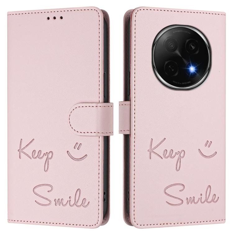 For OPPO A5 Pro China Smile Embossing RFID Leather Phone Case