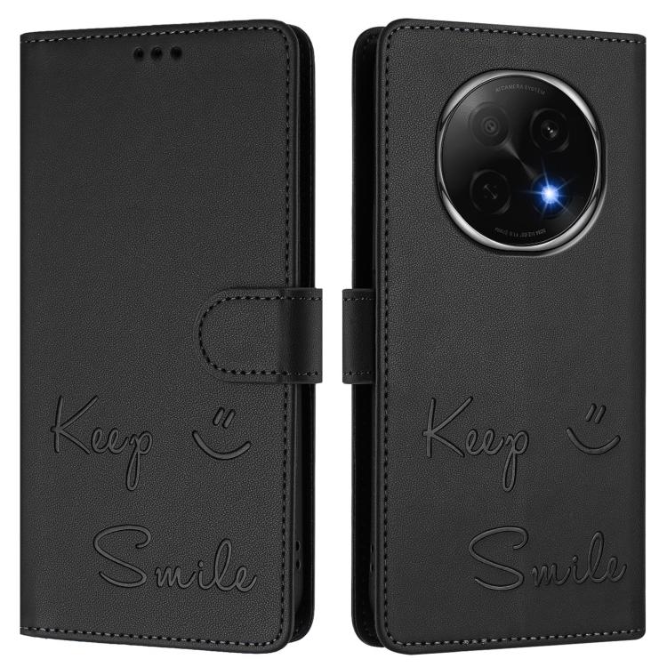 For OPPO A5 Pro China Smile Embossing RFID Leather Phone Case