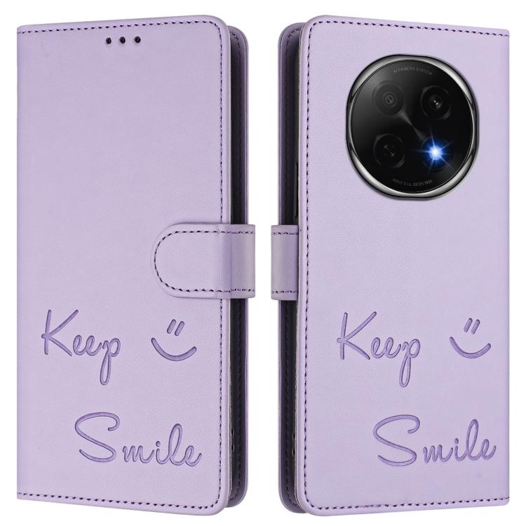 For OPPO A5 Pro China Smile Embossing RFID Leather Phone Case