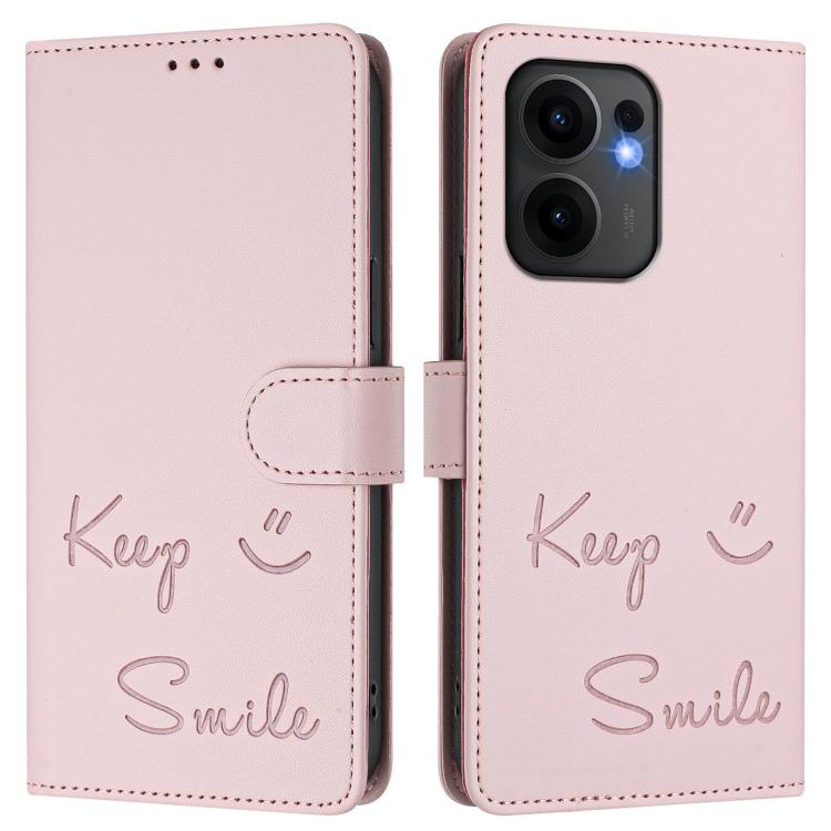 For OPPO Reno13 F 5G Smile Embossing RFID Leather Phone Case