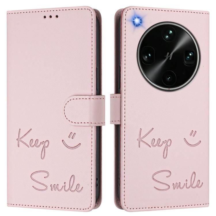 For OPPO Find X9 Ultra Smile Embossing RFID Leather Phone Case