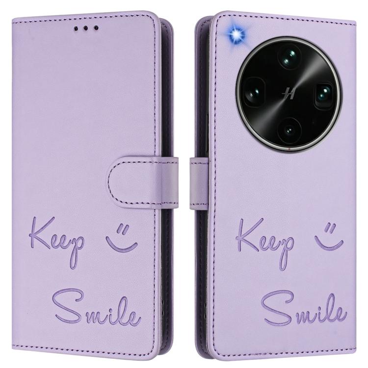 For OPPO Find X9 Ultra Smile Embossing RFID Leather Phone Case