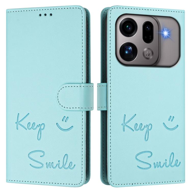 For OPPO Find X9s Pro 5G Smile Embossing RFID Leather Phone Case