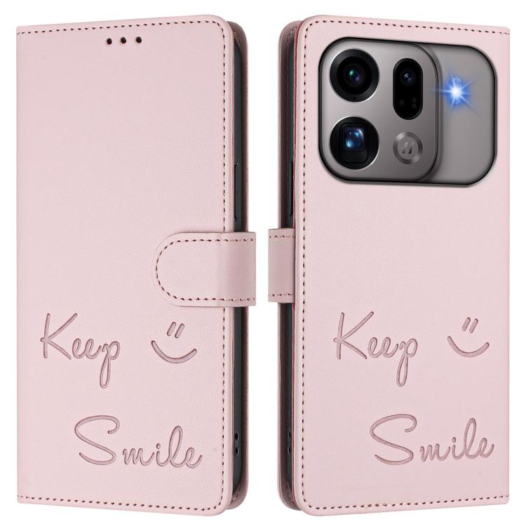For OPPO Find X9s Pro 5G Smile Embossing RFID Leather Phone Case