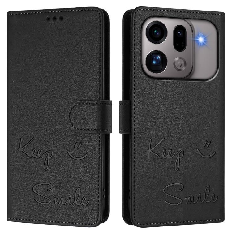For OPPO Find X9s Pro 5G Smile Embossing RFID Leather Phone Case