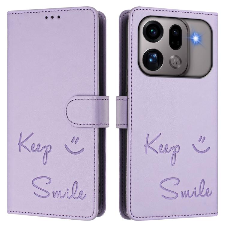 For OPPO Find X9s Pro 5G Smile Embossing RFID Leather Phone Case