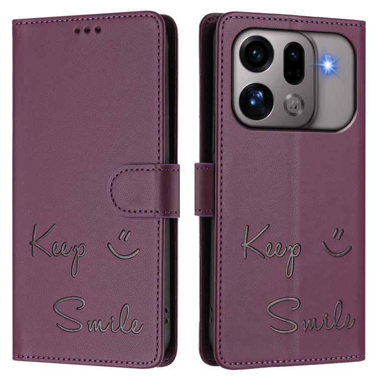 For OPPO Find X9s Pro 5G Smile Embossing RFID Leather Phone Case