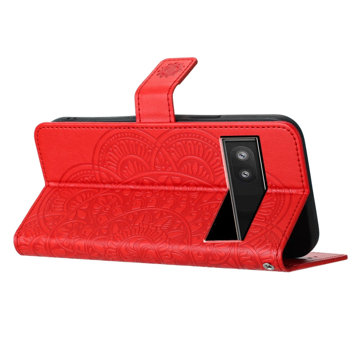 For Google Pixel 9a Flower Embossed Leather Phone Case