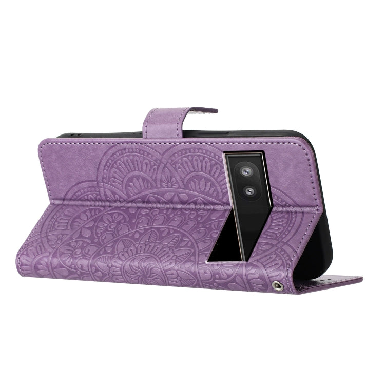 For Google Pixel 9a Flower Embossed Leather Phone Case