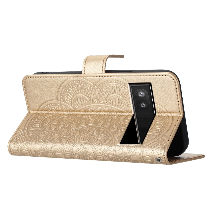 For Google Pixel 9a Flower Embossed Leather Phone Case
