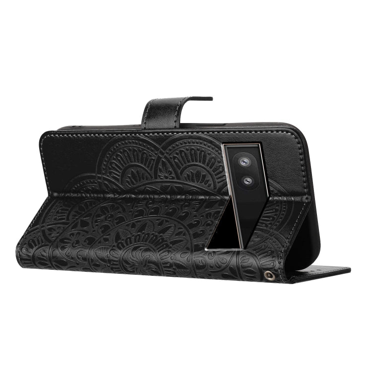 For Google Pixel 9a Flower Embossed Leather Phone Case