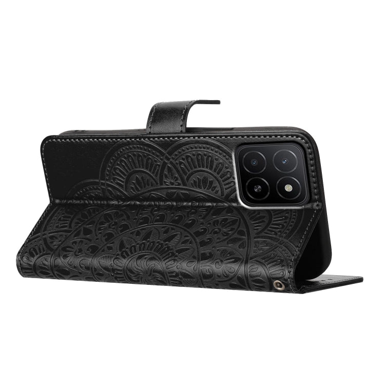 For Honor X5b Flower Embossed Leather Phone Case