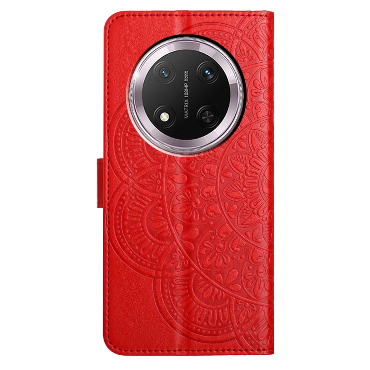 For Honor X9c Flower Embossed Leather Phone Case