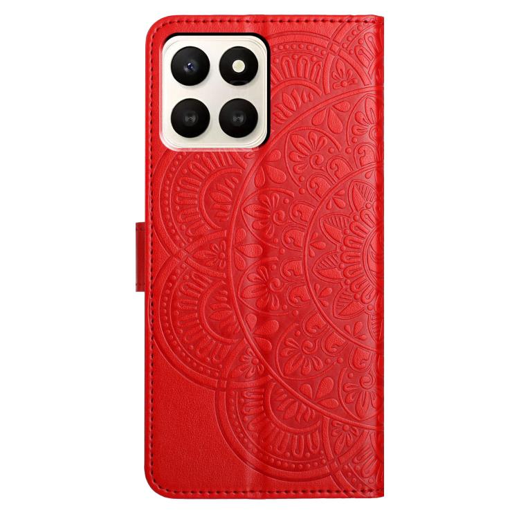 For Honor X7d 5G Flower Embossed Leather Phone Case