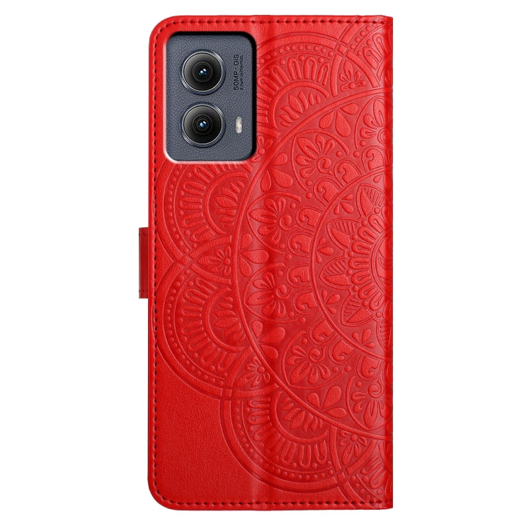 For Motorola Edge 2024 Flower Embossed Leather Phone Case
