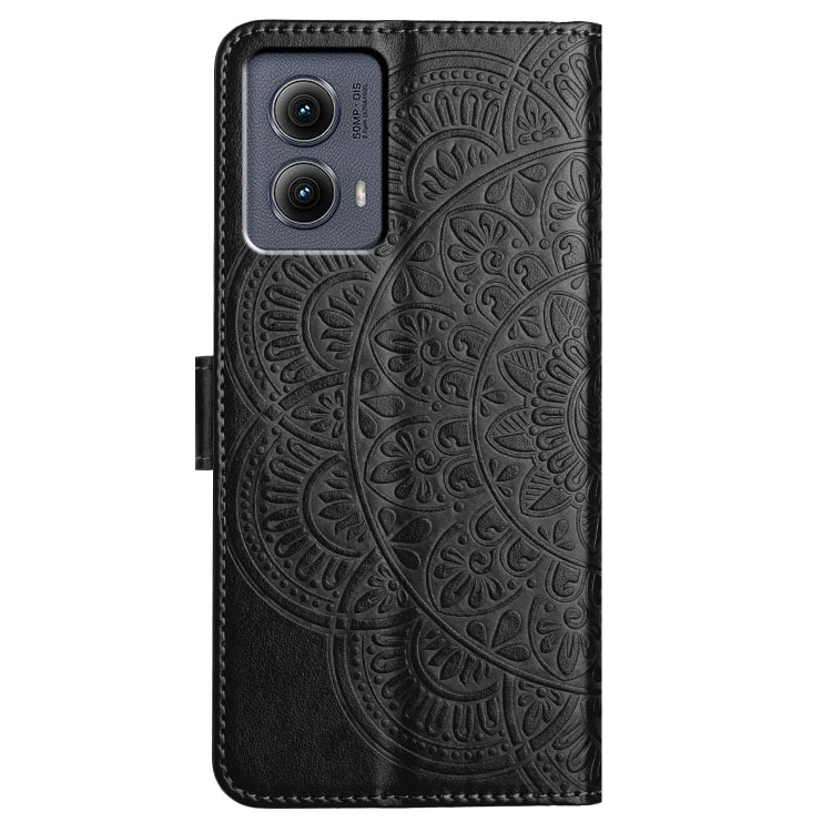 For Motorola Edge 2024 Flower Embossed Leather Phone Case