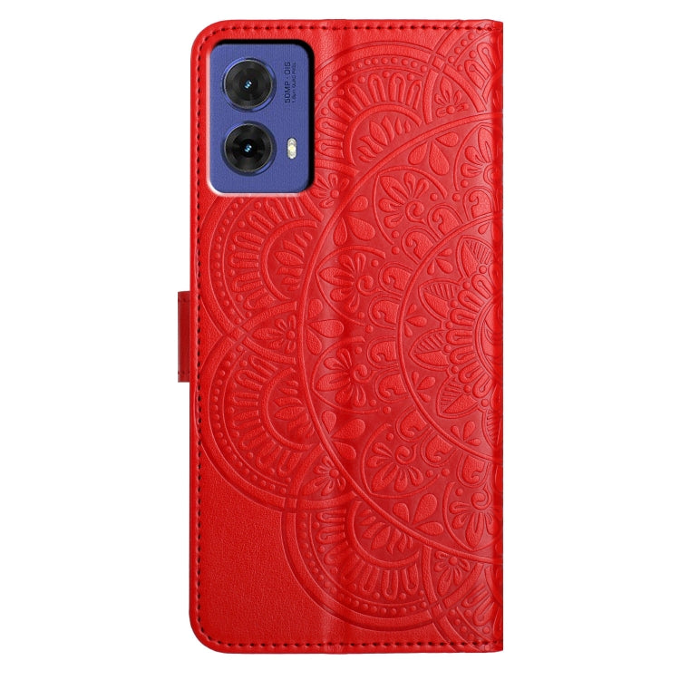 For Motorola Moto G85 Flower Embossed Leather Phone Case