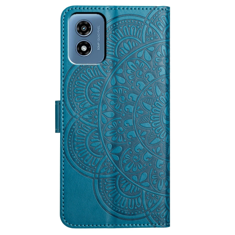 For Motorola Moto G Play 2024 Flower Embossed Leather Phone Case