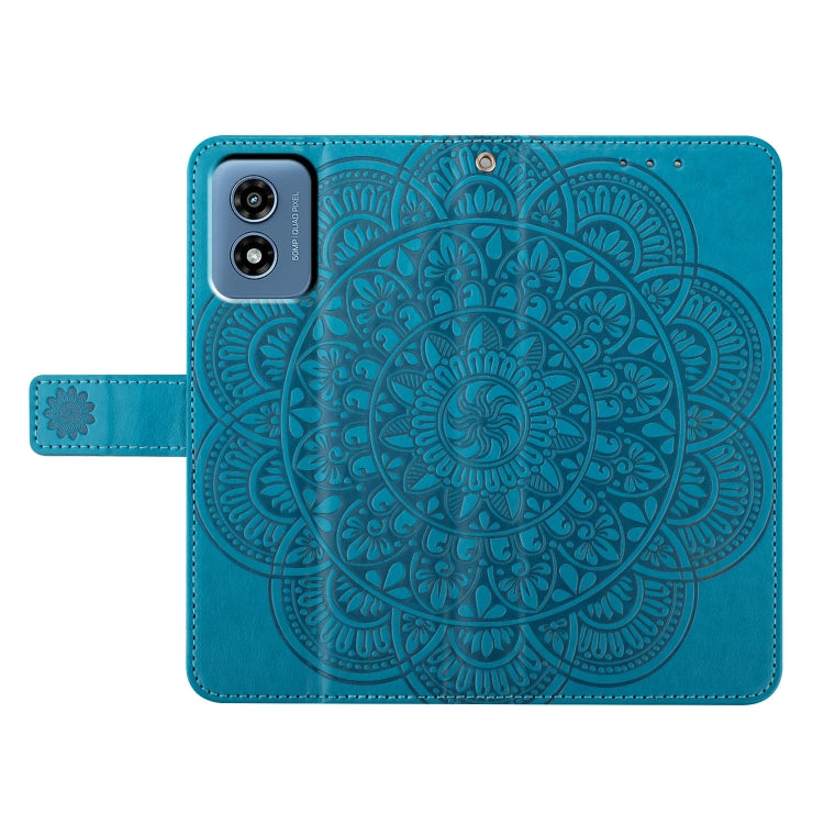 For Motorola Moto G Play 2024 Flower Embossed Leather Phone Case