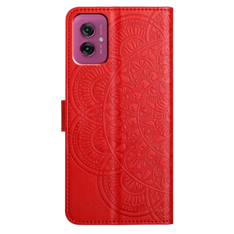 For Motorola Moto G55 Flower Embossed Leather Phone Case