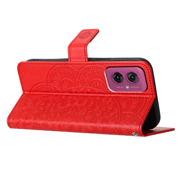 For Motorola Moto G55 Flower Embossed Leather Phone Case