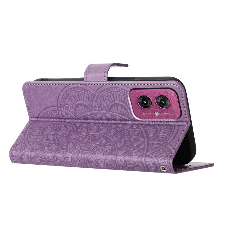 For Motorola Moto G55 Flower Embossed Leather Phone Case