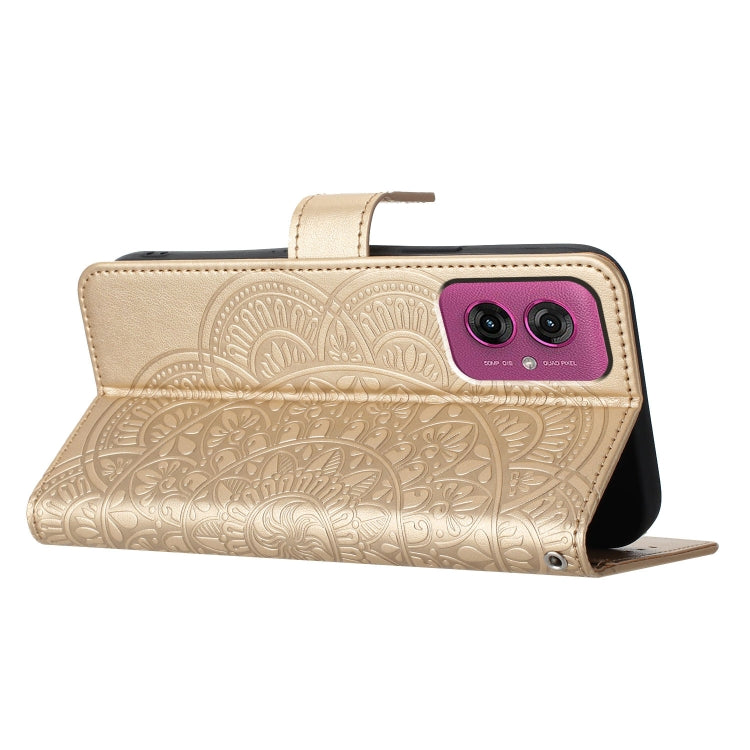 For Motorola Moto G55 Flower Embossed Leather Phone Case