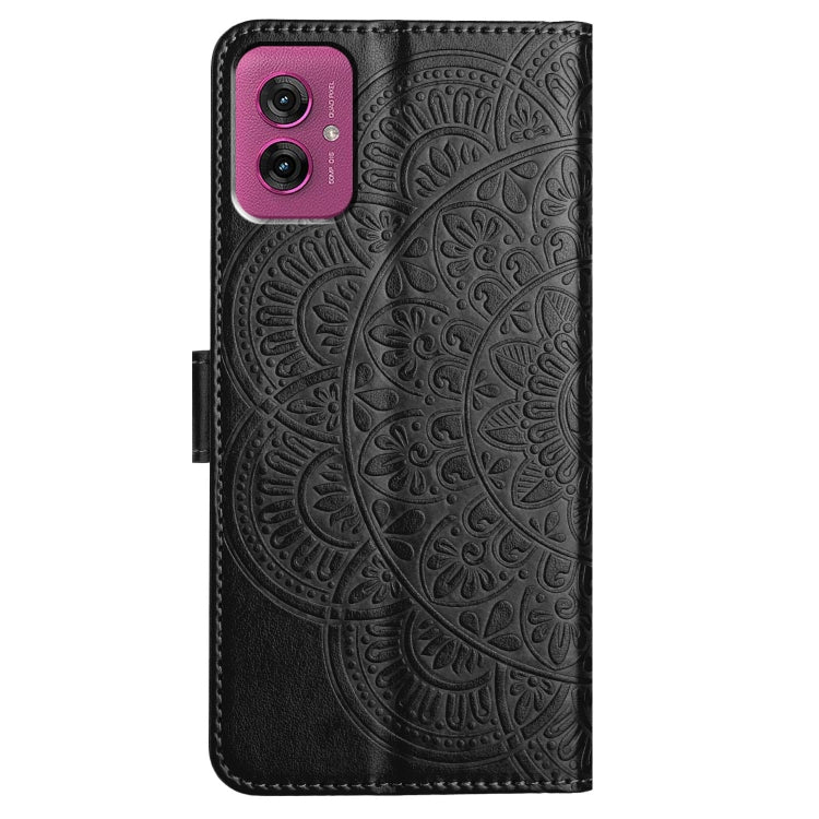 For Motorola Moto G55 Flower Embossed Leather Phone Case