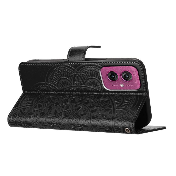 For Motorola Moto G55 Flower Embossed Leather Phone Case