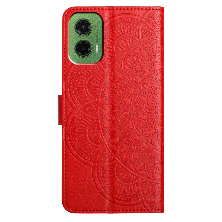 For Motorola Moto G35 Flower Embossed Leather Phone Case