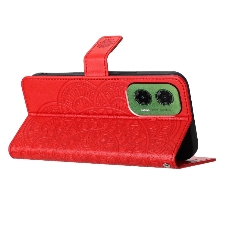 For Motorola Moto G35 Flower Embossed Leather Phone Case