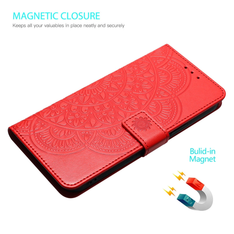 For Motorola Moto G35 Flower Embossed Leather Phone Case