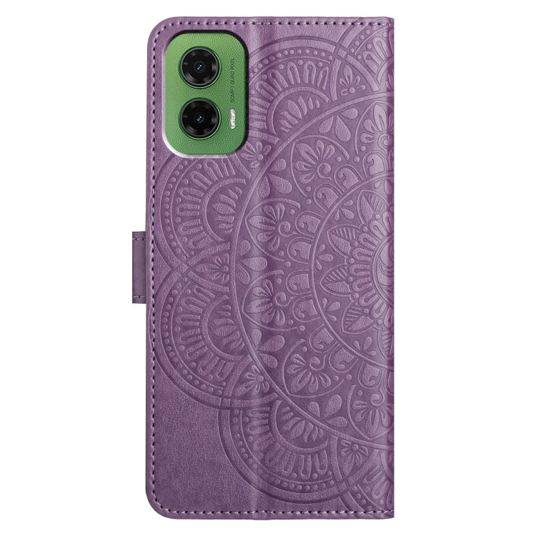 For Motorola Moto G35 Flower Embossed Leather Phone Case
