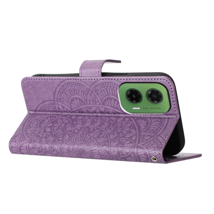 For Motorola Moto G35 Flower Embossed Leather Phone Case