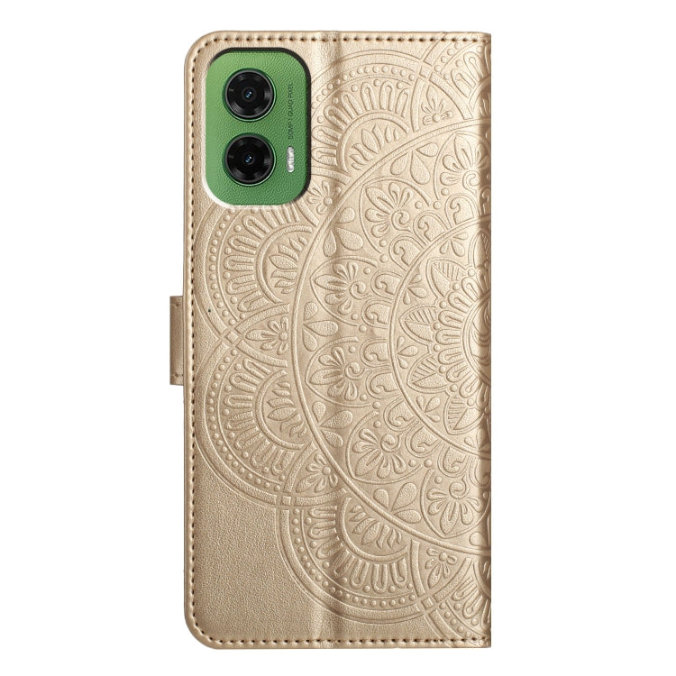 For Motorola Moto G35 Flower Embossed Leather Phone Case