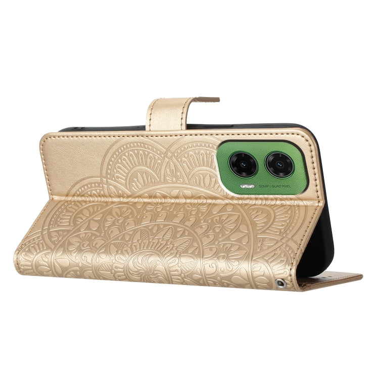 For Motorola Moto G35 Flower Embossed Leather Phone Case
