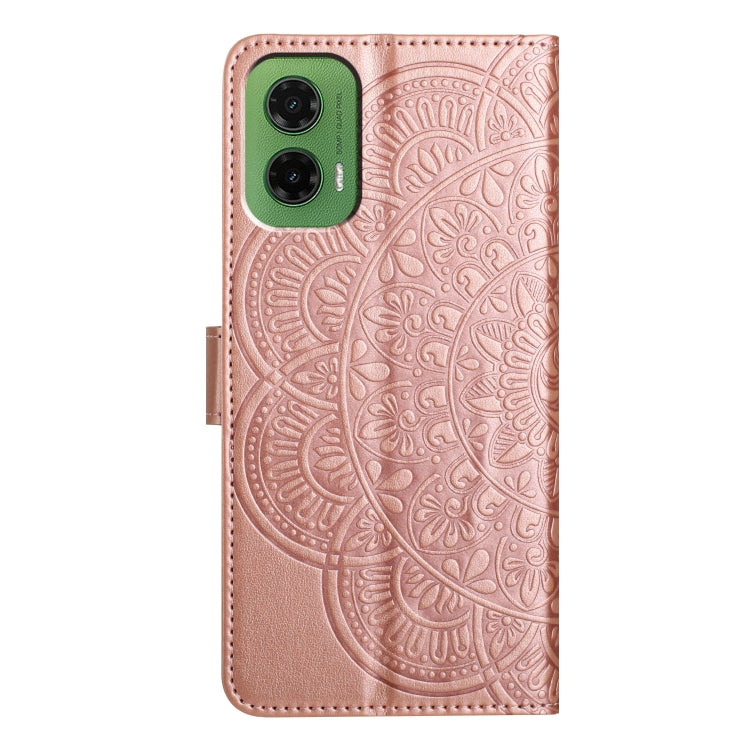 For Motorola Moto G35 Flower Embossed Leather Phone Case