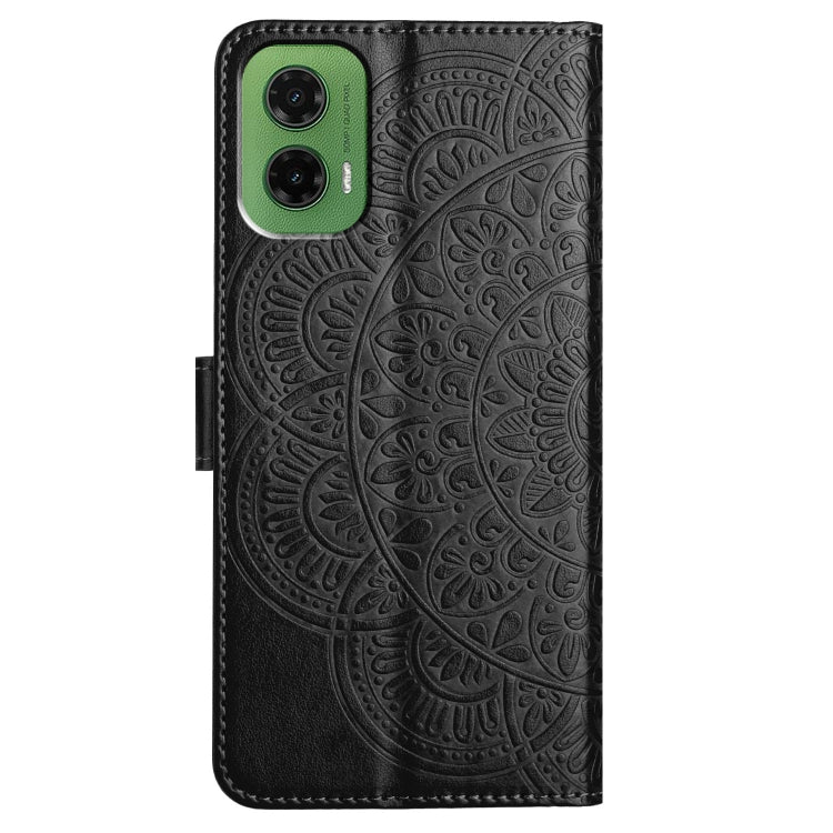 For Motorola Moto G35 Flower Embossed Leather Phone Case
