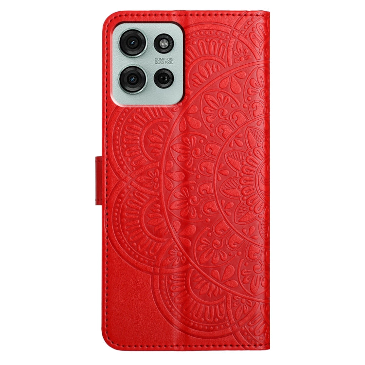 For Motorola Moto G75 5G Flower Embossed Leather Phone Case