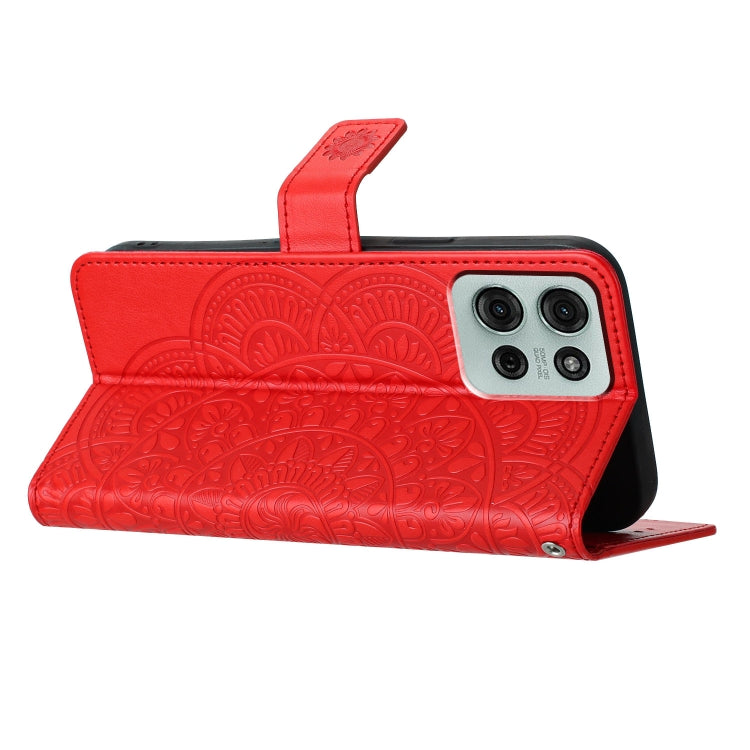 For Motorola Moto G75 5G Flower Embossed Leather Phone Case