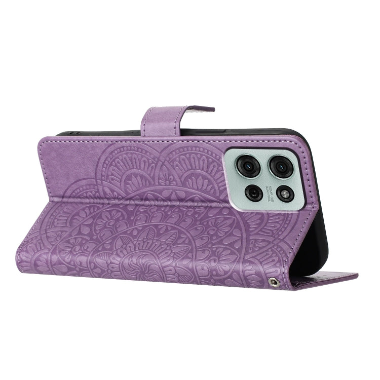 For Motorola Moto G75 5G Flower Embossed Leather Phone Case