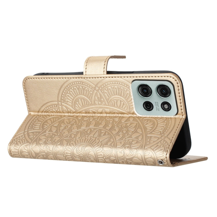 For Motorola Moto G75 5G Flower Embossed Leather Phone Case